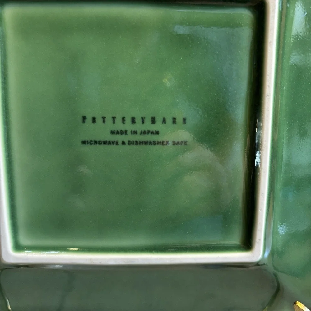 Pottery Barn Green Asian Square Salad Plate 8 ‎ 1/8